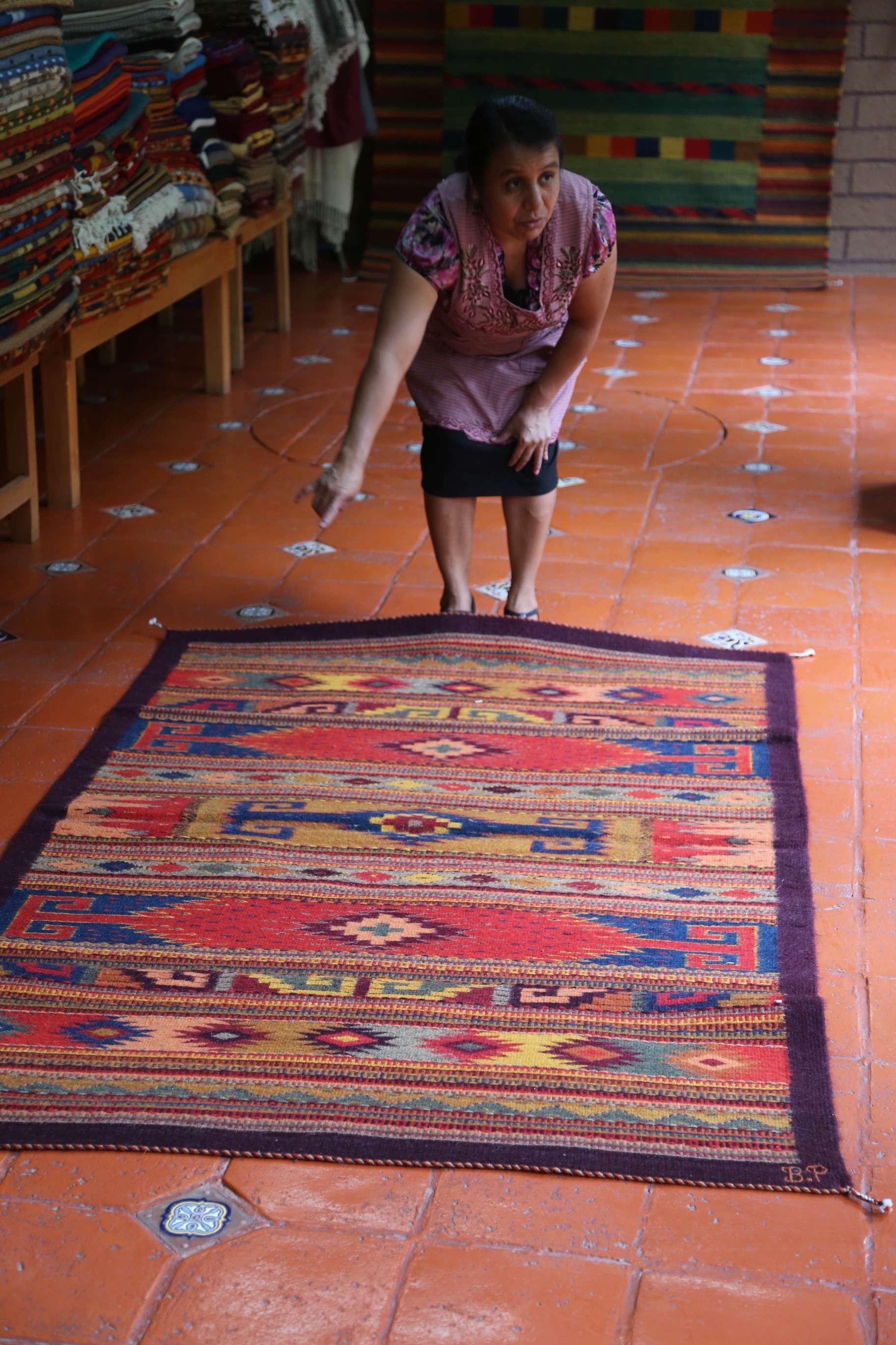 The intricacy of the pattern of the rugs from Teotitlan de Valle is one indication of the value.