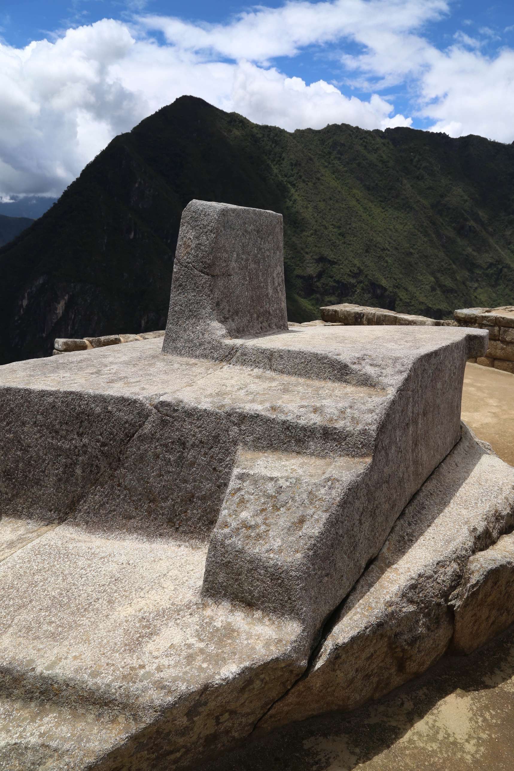 This may be the most significant stone at Machu Picchu. Known as the Intihuatana, its name is Quechua for “the tether of the sun.” The term refers to the theory the stone was once used as an astronomical calendar. During spring and fall equinoxes, the stone casts virtually no shadow.