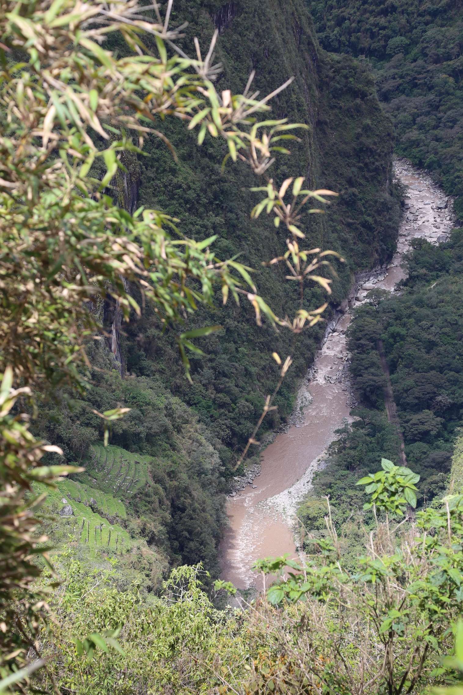 The Urubamba River, 2,000 feet below Machu Picchu provided rocks to work the building stones.